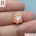 Pendentif cloche de Noël en émail rouge avec motif flocon pour bijoux DIY 11,4x15mm - 11.4x15mm