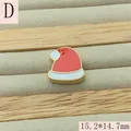 Detailed macro view of a red and white enamel Christmas Santa hat DIY jewelry charm bead - Christmas Hat (D) / 15.2*14.7mm