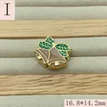 Detail of enamel Christmas bell charm with holly leaves for DIY jewelry making 16.8mm - Christmas Bells (I)