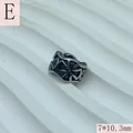 Macro view of vintage style stainless steel star spacer bead for DIY jewelry making - 7x10.3mm