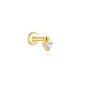 925 sterling silver cartilage labret stud with marquise CZ and a small gold ball - Marquise Style (#2) / 16G/Single Piece / Gold