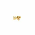 16G S925 sterling silver gold plated trinity ball labret stud with a clear CZ stone - Trinity Ball Stone Style (#4) / 16G/Single Piece / Gold