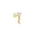 Orecchino a perno per cartilagine in argento 925 con zirconi cuore e marquise 16G - Stile Cuore Marchese (#9) / 16G/Pezzo Singolo / Oro