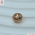 Makro-Detailansicht einer roségoldenen Stern-Hohlperle aus Edelstahl für DIY-Schmuckdesign - Hexagon Stern Hohl (Stil B) / 9.7*8.6mm / Roségold