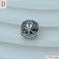 Detaillierte Makroansicht einer Sechskantstern-Abstandshalterperle aus Titanstahl 9,7x8,6mm - Hexagon Star Hollow (Style D) / 9.7*8.6mm / Silber
