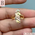 Gedetailleerde weergave van een vintage vergulde St. Judas religieuze ring met tweekleuren - Verstelbaar / Tweekleurig Vergulde Heiligenstijl (B)