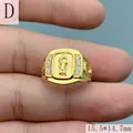 Detail van een vergulde Sint-Judas Thaddeus ring met micro-geplaveide zirkonia accenten. - Verstelbaar / Micro-Zirconia Wit Stijl (D)