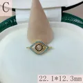 Detailed view of micro-pave evil eye pendant with 22.1x12.3mm size dimensions - Evil Eye Style (c)