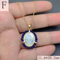 Close-up of Mother of Pearl Virgin Mary pendant with blue lapis lazuli beads. - Lapis Lazuli Style (F)