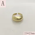 Polished gold minimalist dome ring detail with adjustable open back feature - Smooth Dome Style (A) / 23x23mm / Gold