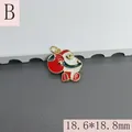 Detailed macro shot of a Christmas Santa Claus oil drip pendant for DIY jewelry making - 18.6x18.8mm / Santa Claus (Style B)
