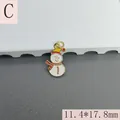 Detailed macro view of a colorful snowman enamel charm with 11.4x17.8mm size marking - 11.4x17.8mm / Snowman (Style C)