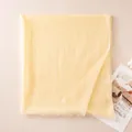 Elegant soft yellow thin cashmere scarf with cloud gauze texture and delicate fringe - 85*190cm / Lemon Yellow