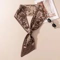 Elegant brown cashmere jacquard knitted necktie scarf featuring vintage floral patterns - Single Floral (FHYR26-7270) / 15x125cm / Coffee