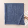 Classic solid blue lightweight cashmere scarf shawl with delicate raw edge detail - 85*190cm / Denim Blue
