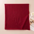 Elegant solid red lightweight cashmere scarf shawl for women, perfect for office use - 85*190cm / Burgundy