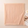 Elegant solid apricot lightweight cashmere gauze scarf shawl for spring and autumn. - 85*190cm / Nude