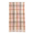 Elegant pink and grey plaid faux cashmere scarf with soft fringe details for winter - With Label (FH25-6001-9) / 50x200cm / Pink Camel Gray Plaid