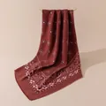 Burgundy vintage paisley print wool blend large square scarf shawl for winter outfit - 108*108cm / Burgundy