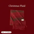 Festive red and green plaid scarf with tassels, cashmere-feel, size 37x200cm, winter accessory. - Christmas Plaid