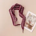 Klassisches weinrotes Baumwoll-Haartuch mit Paisley-Muster für elegantes Haar-Styling - 110x23cm / Burgunderrot