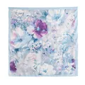 Elegant light blue floral square silk scarf with purple and blue flower print design. - Blue Floral Style (FH26-6119-1) / 70x70 / Blue