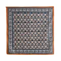 Foulard in seta vintage stile Old Money con elegante motivo ornamentale arancio e blu - 65*65cm / Cardo Paisley Arancione