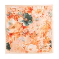 Elegant peach floral silk scarf for women, lightweight neckerchief accessory for spring - Beige Orange Floral Style (FH26-6119-4) / 70x70 / Beige Orange