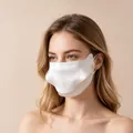Premium white 19 momme mulberry silk sun protection mask for women thin breathable design - Silver Gray