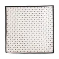 Carré de soie vintage à motif paisley avec bordure noire et design en chevrons - Paisley Blanc (FH26-6123-2) / Blanc