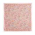 Elegant light pink silk-like square scarf featuring a delicate wildflower print - Pink Floral Style (FH26-6120-3) / 70x70cm / Pink Floral