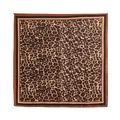 Elegant leopard print square silk scarf accessory with stylish brown border trim - Leopard Print Style (FH26-6115-4) / 65cmx65cm / Yellow Coffee