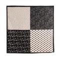 Carré de soie vintage avec un motif patchwork de pois et cachemire noir et blanc - 65*65cm / Pois Cachemire Noir
