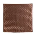 Élégant carré de soie marron vintage avec motif cachemire et chevrons classique - Paisley Brun (FH26-6123-3)