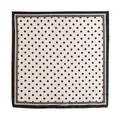 Classic black and white polka dot square silk scarf featuring a solid black border - White Polka Dot Style (FH26-6119-9)