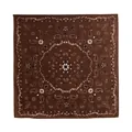Bandana carré marron classique rétro avec imprimé de motifs paisley blancs - Motif Paisley Brun (FH26-6123-5)