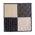 Écharpe carrée en soie de style rétro chic avec motifs paisley et pois élégants - 65*65cm / Paisley à Pois Bleu Marine
