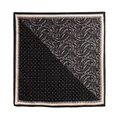 Elegante foulard quadrato in seta con motivi paisley e pois in bianco e nero moda - Nero