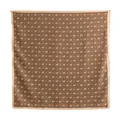 Carré de soie vintage marron avec motif paisley et bordure beige pour un style élégant - Paisley Kaki (FH26-6123-4)
