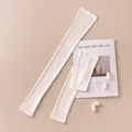 Premium white mulberry silk sun protection arm sleeves with a soft breathable texture - White
