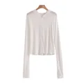 Giacca protettiva solare in seta leggera bianca con cappuccio e fori per pollici - XL / Top / Bianco