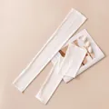 Manguitos de seda largos para protección solar en color crema - M / Estilo de Volantes de Encaje / Blanco