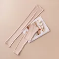 Manguitos largos de seda para protección solar mujer color beige - M / Estilo de Volantes de Encaje / Beige