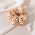 Elegant champagne gold pure silk satin scrunchie hair tie for sleep and hair care - L / Quicksand Gold