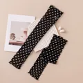 Elegant black polka dot mulberry silk arm sleeves for stylish summer sun protection - Black with White Polka Dots (5059314059808)