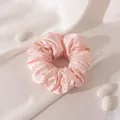 Luxury pink silk satin scrunchie hair tie with cocoons background for elegant hair styling - Large (FHZ26-90353-4) / Lotus Pink