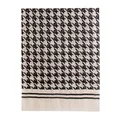 Bufanda clásica para mujer con estampado de pata de gallo blanco y negro con rayas - Blanco Negro Pata de Gallo