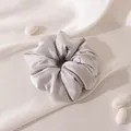 Elegant silver silk satin scrunchie accessory for hair care and stylish ponytail styling. - Large (FHZ26-90353-6) / Water Grey