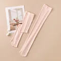 High-quality soft pink long sun protection arm sleeves made of breathable silk fabric - Pink