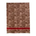 Elegant thin leopard print wool scarf with a chic red stripe accent for stylish women - European And American Fashion Long Scarf / 196x75cm / Red Striped Leopard